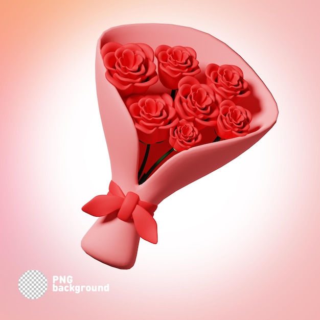 PSD psd 3d rendering of isolated bouquet icon illustration concept