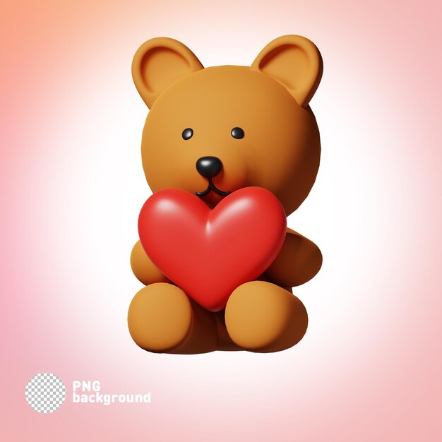 PSD psd 3d rendering of isolated teddy bear icon illustration concept