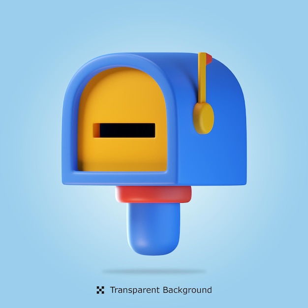 PSD 3d rendering mailbox 3d icon isolated illustration