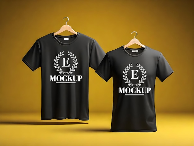 PSD 3d rendering Mens sports tshirt front and back mockup template