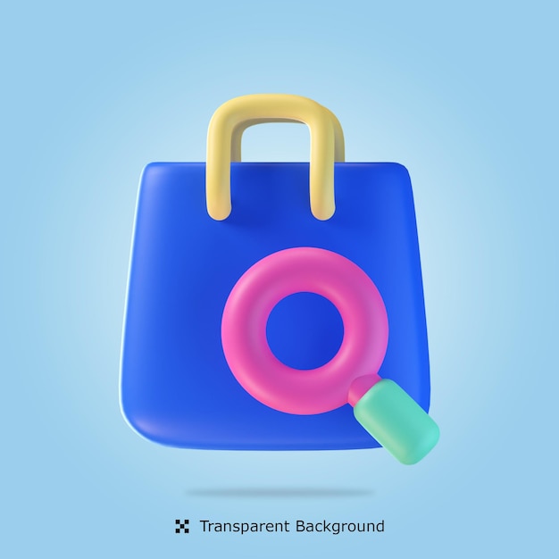 PSD 3d rendering Search Product 3d icon isolated illustration