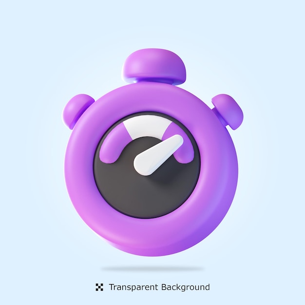 PSD 3d rendering time performance 3d icon isolated illustration