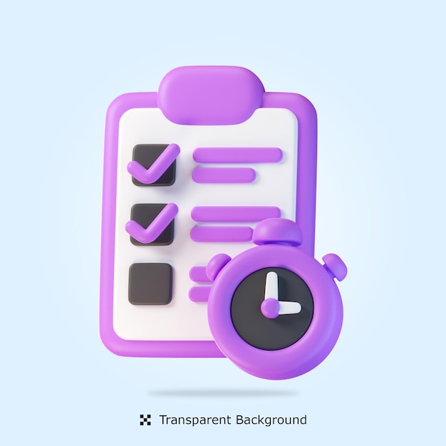 PSD 3d rendering work deadline 3d icon isolated illustration