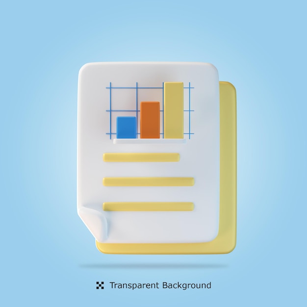 PSD 3d Report isolated in 3d rendering