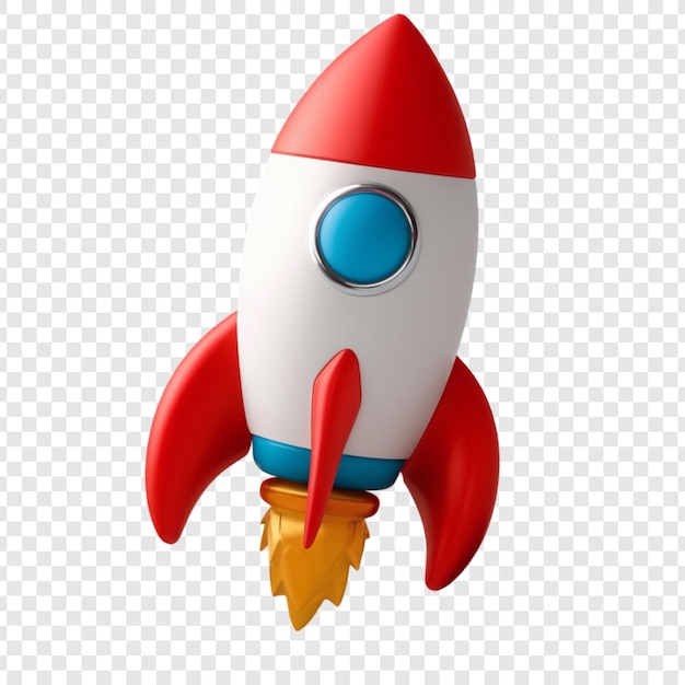 PSD 3d Rocket isolated on transparent background