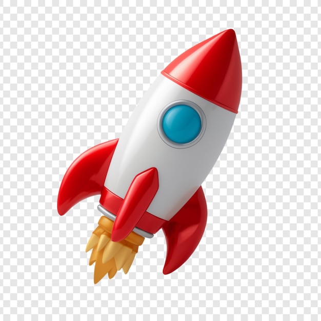 PSD 3d Rocket isolated on transparent background