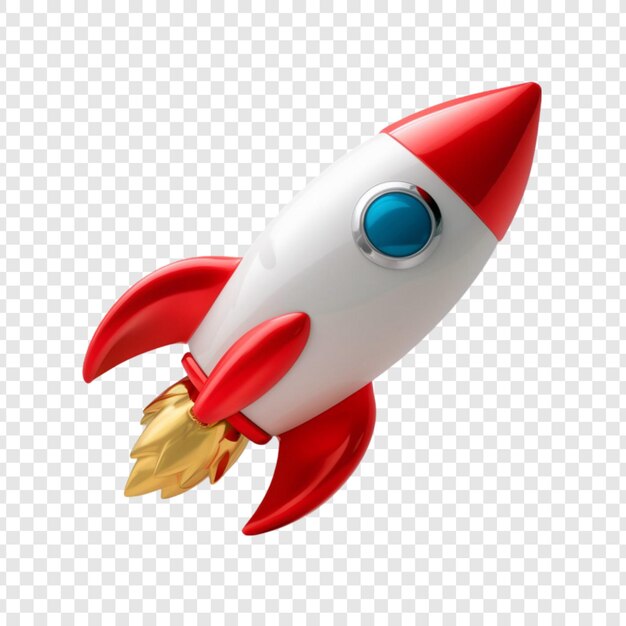 PSD 3d Rocket isolated on transparent background