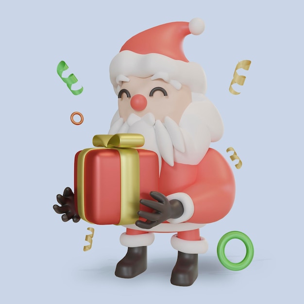 PSD psd 3d santa rendering pose