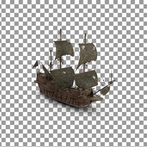 PSD 3D Ship on isolated and transparent background