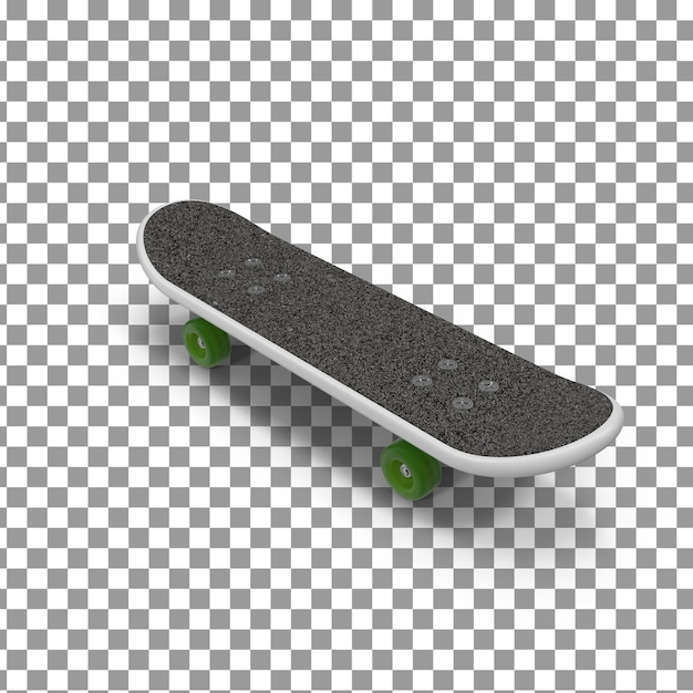 PSD 3D Skateboard on isolated and transparent background