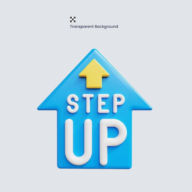 PSD psd 3d step up text high quality render illustration