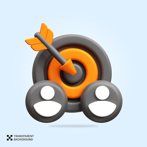 PSD 3d target market icon