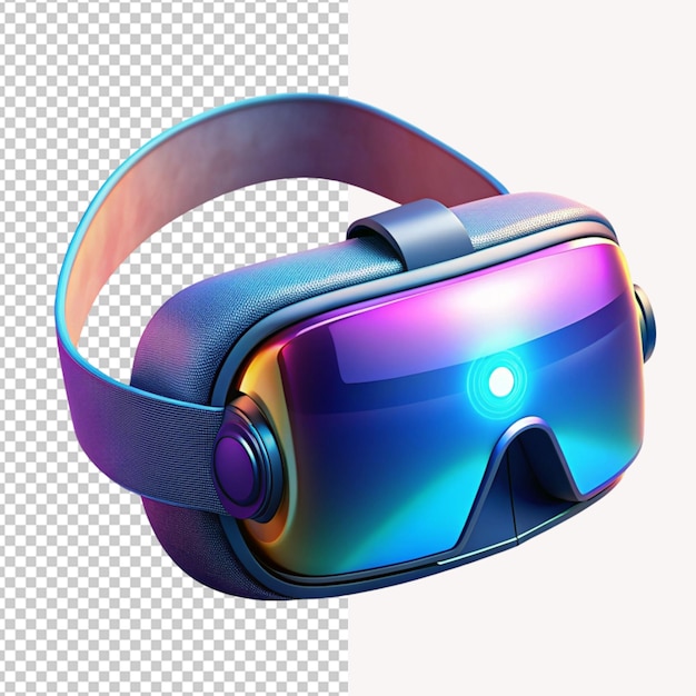 PSD of a 3d virtual reality glasses metaverse technology isolated on transparent background