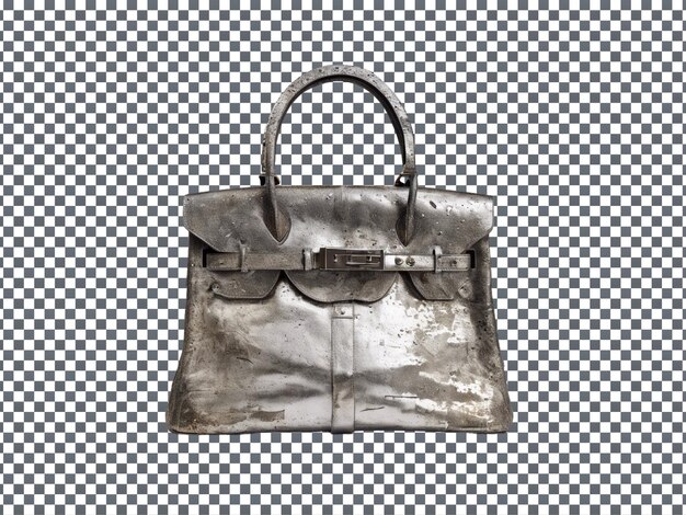 PSD 70s Leather Bag isolated on Transparent Background