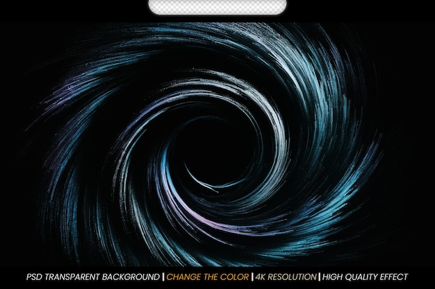 PSD Abstract background Beautiful swirl trail effect transparent background