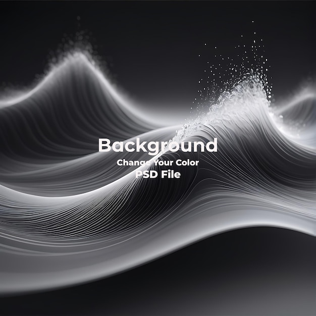 PSD Abstract gray background wave particles Technology Carbon line gray wallpaper texture