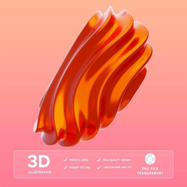 PSD Abstract Metallic Shapes 3D illustration