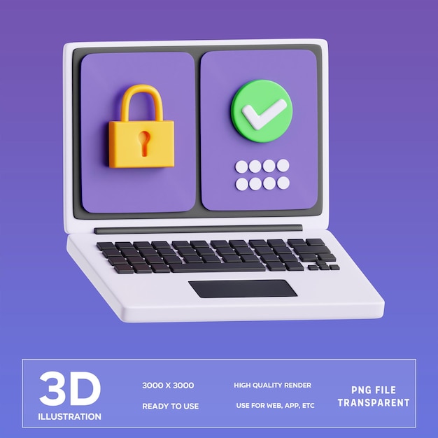 PSD Access Granted 3D Illustration