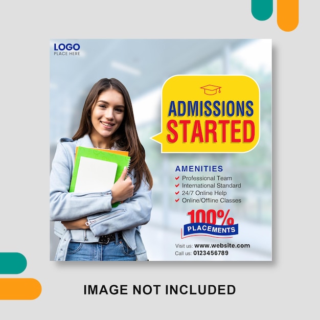 PSD psd admissions started digital marketing and social media post