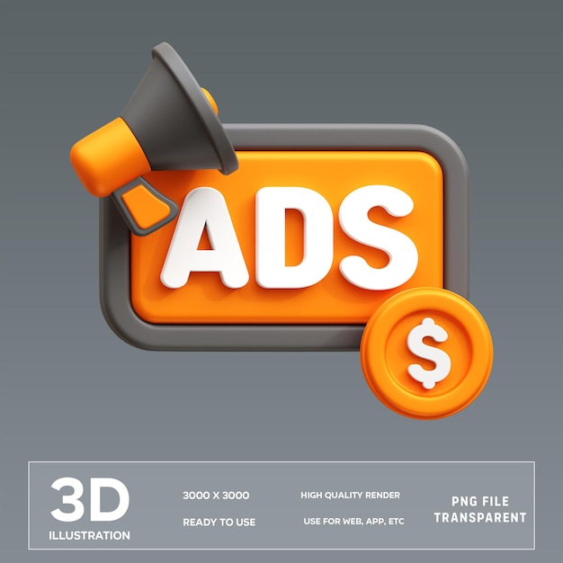 PSD Ads Campaign 3D Illustration