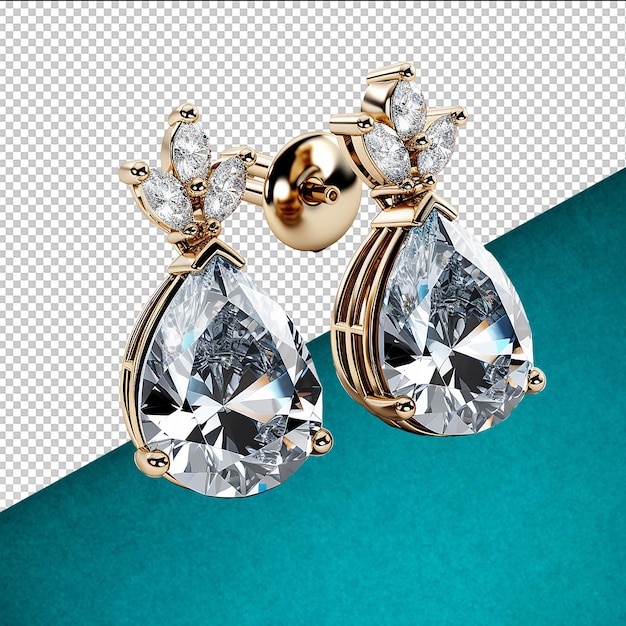 PSD aesthetic earrings on transparent background