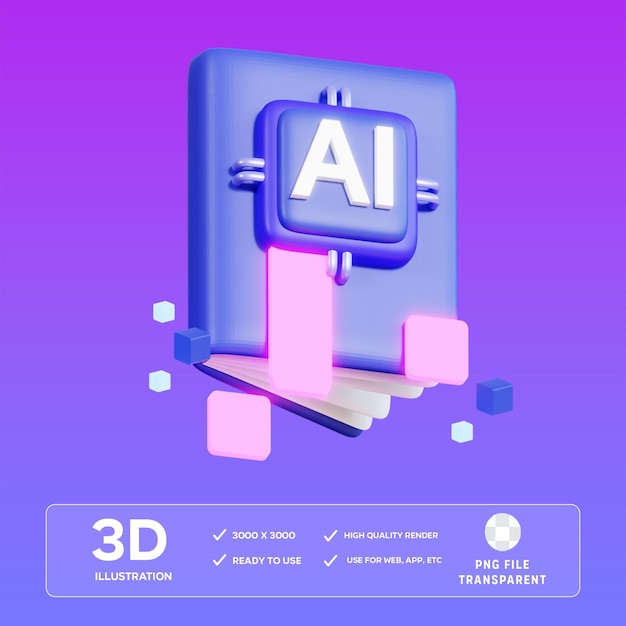 PSD psd ai learning 3d illustration