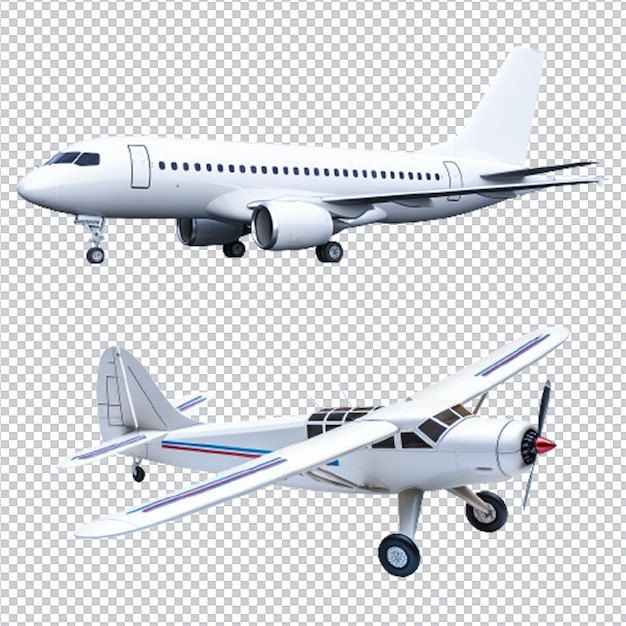 PSD airplane on transparent background 3d rendering