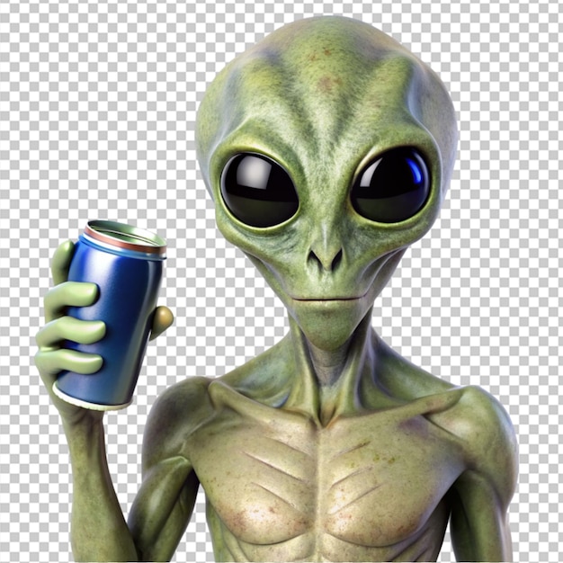 PSD of a alien Martian par on transparent background