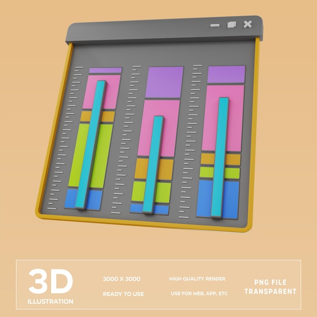 PSD psd analytics chart 3d illustration