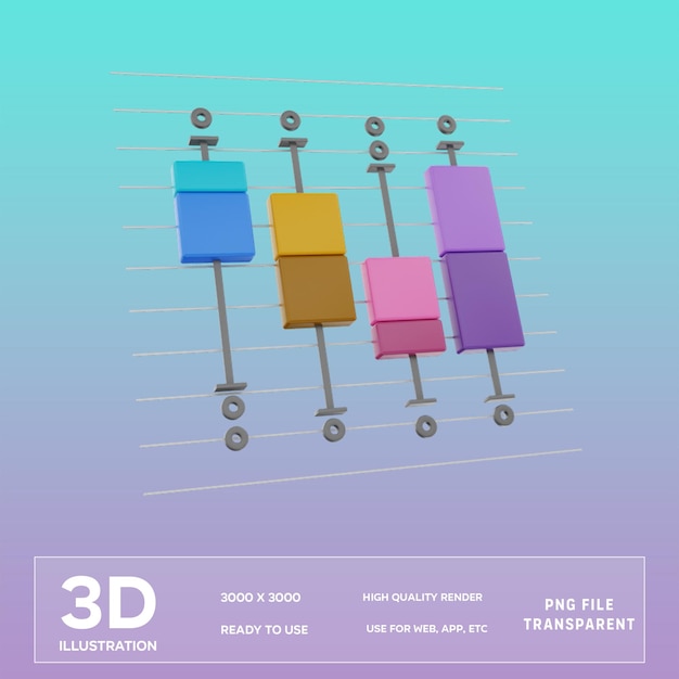 PSD psd analytics chart 3d illustration