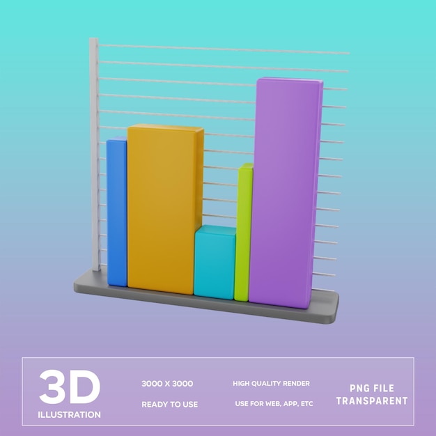 PSD psd analytics chart 3d illustration