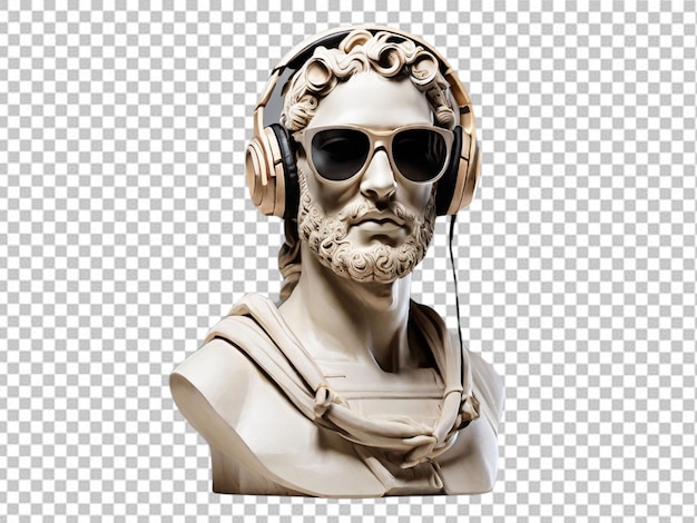 PSD of a Ancient Greek sculpture wearing headphone