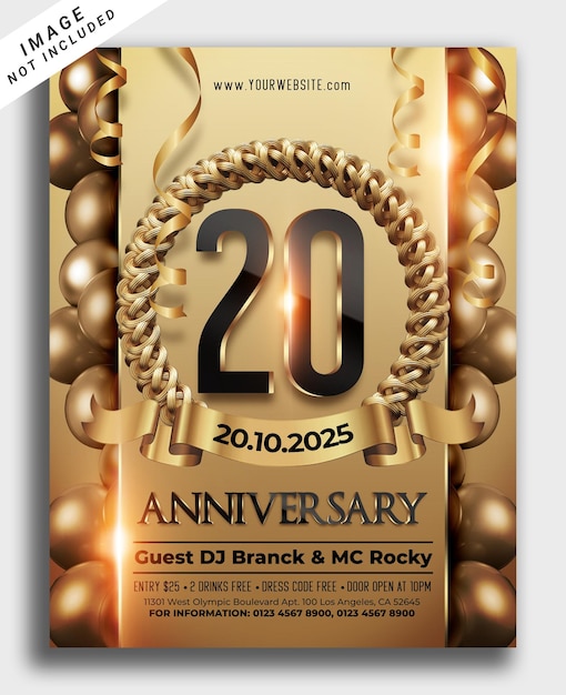 PSD anniversary party flyer template poster design