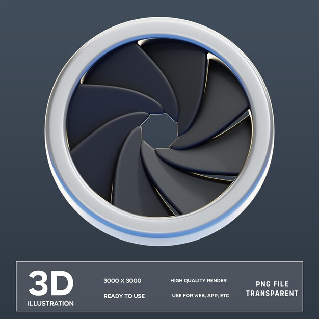 PSD psd aperture 3d illustration