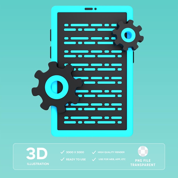 PSD psd app development 3d illustration