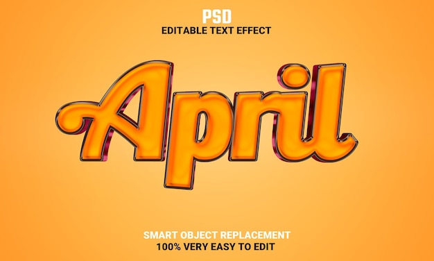 PSD april text effect