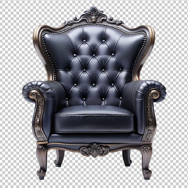 PSD of a armchair black royal on transparent background