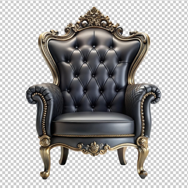 PSD of a armchair black royal on transparent background