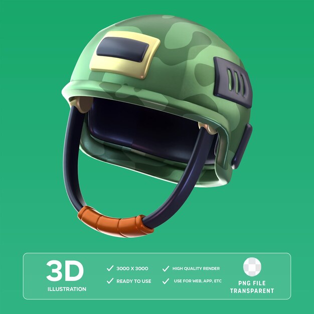 PSD army helmet 3D Illustration