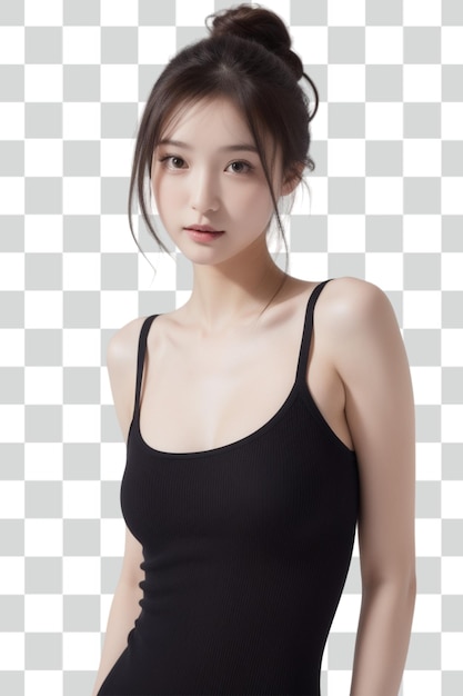 Psd asian sexy woman isolated on transparent background