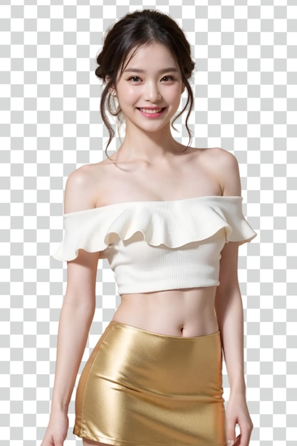 Psd Asian sexy woman on transparent background