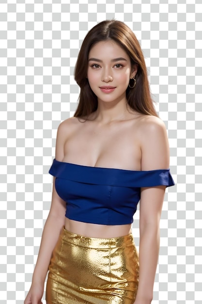 Psd Asian sexy woman on transparent background