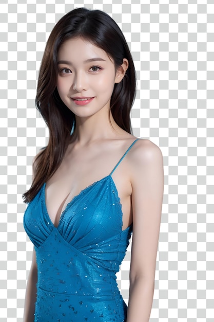 Psd Asian sexy woman on transparent background