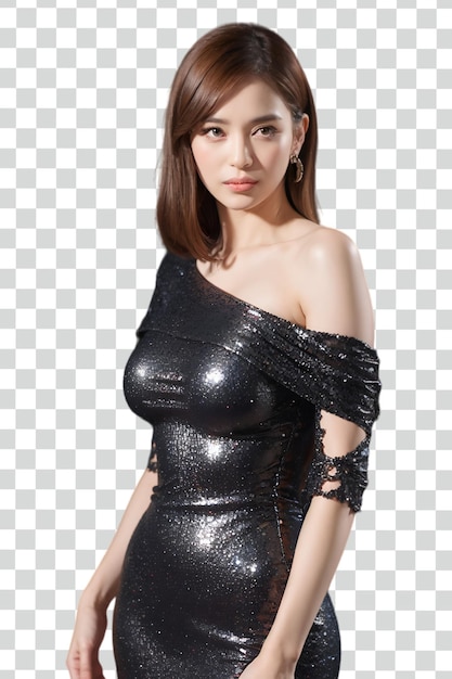 Psd Asian sexy woman on transparent background