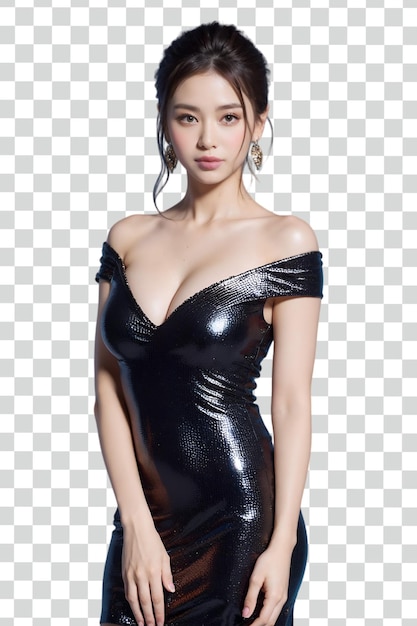 Psd Asian sexy woman on transparent background