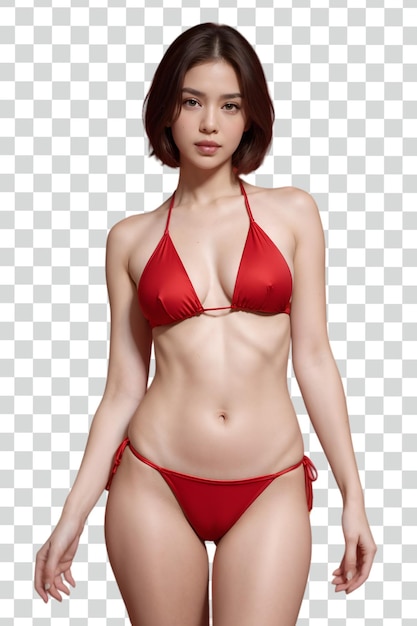 Psd Asian sexy woman on transparent background