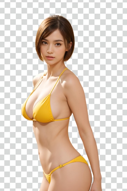 Psd Asian sexy woman on transparent background