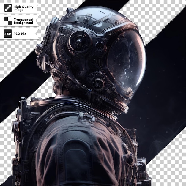 PSD astronaut in space on transparent background