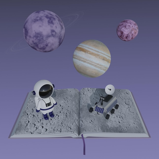 PSD astronomy concept 3d render illustration