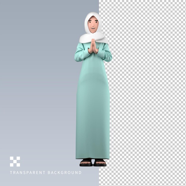 PSD AVATAR FEMALE EID MUBARAK 3D Illustration